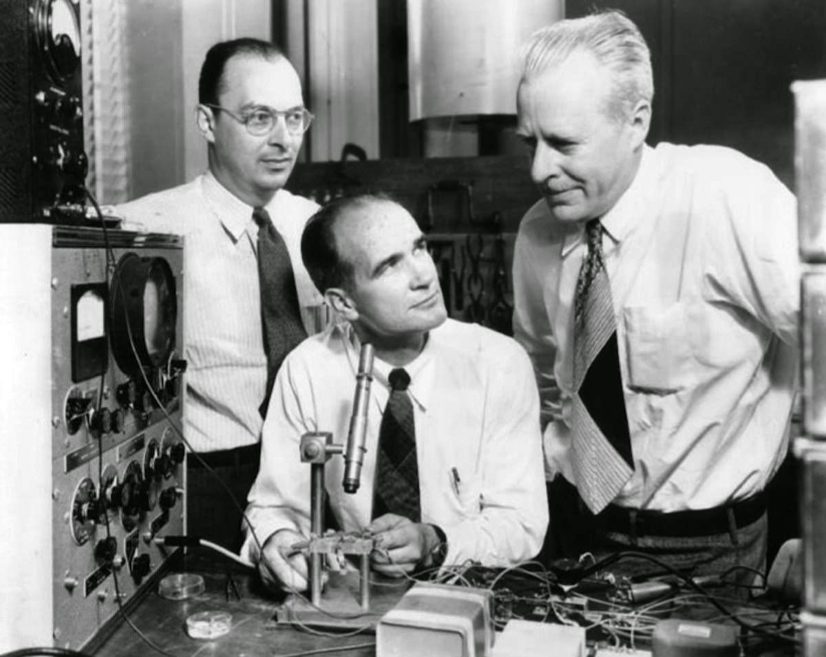 William Shockley led a Palo Alto-based team at Bell Labs that invented the world's first amplifying semiconductor, the transistor, in 1947