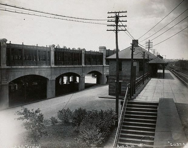 Forest Hills Station, Boston Elevated Railroad, 1910