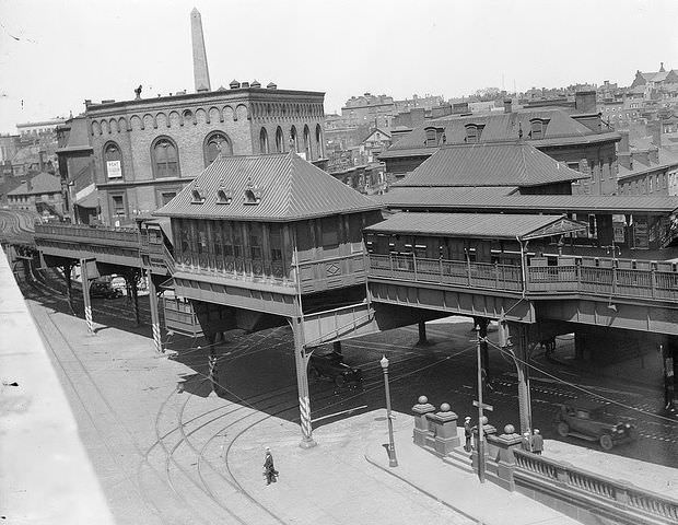 Boston elevated station, City Square, Charlestown, 1930