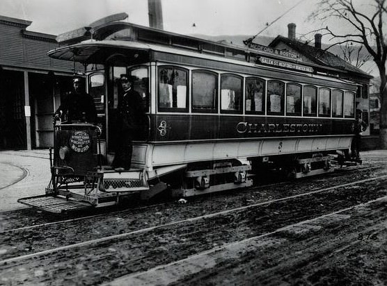 Charlestown street car, Medford & Boston Line, 1910