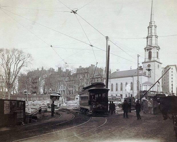 Corner of Tremont & Park Streets (Park Street Church), 1897