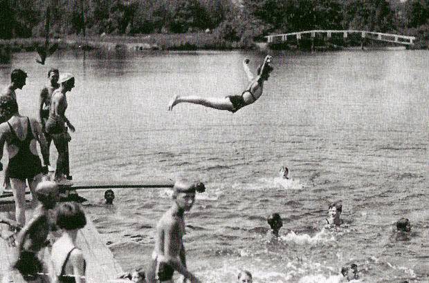 Swimmers at Lake Parsippany, 1941