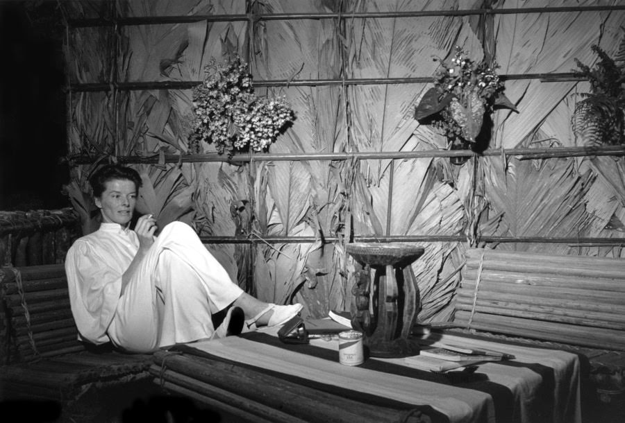 Katharine Hepburn allows LIFE’s Eliot Elisofon inside her private bungalow during filming of The African Queen.