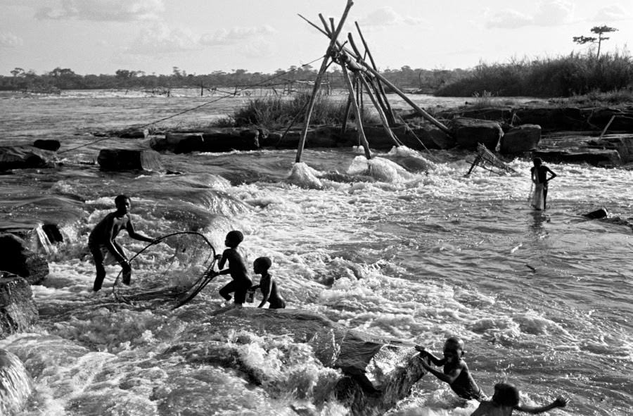 Swimming in the river during filming of The African Queen.