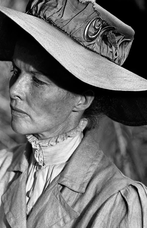Katharine Hepburn on location in Africa for the filming of The African Queen, 1951.