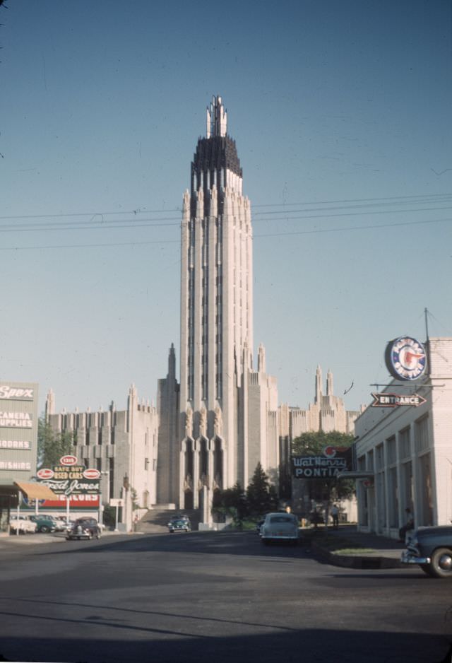 Looking south from about 12th and Boston Ave., Tulsa, Oklahoma, 1953