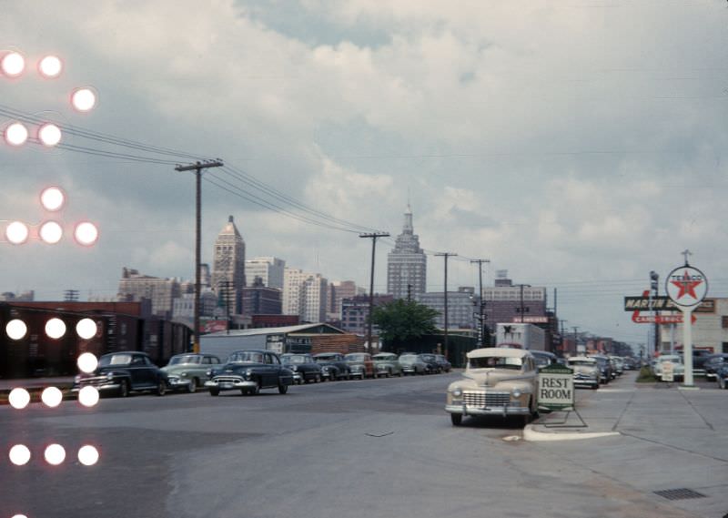 Looking west from 2nd and Kenosha, Tulsa, Oklahoma, May 1953