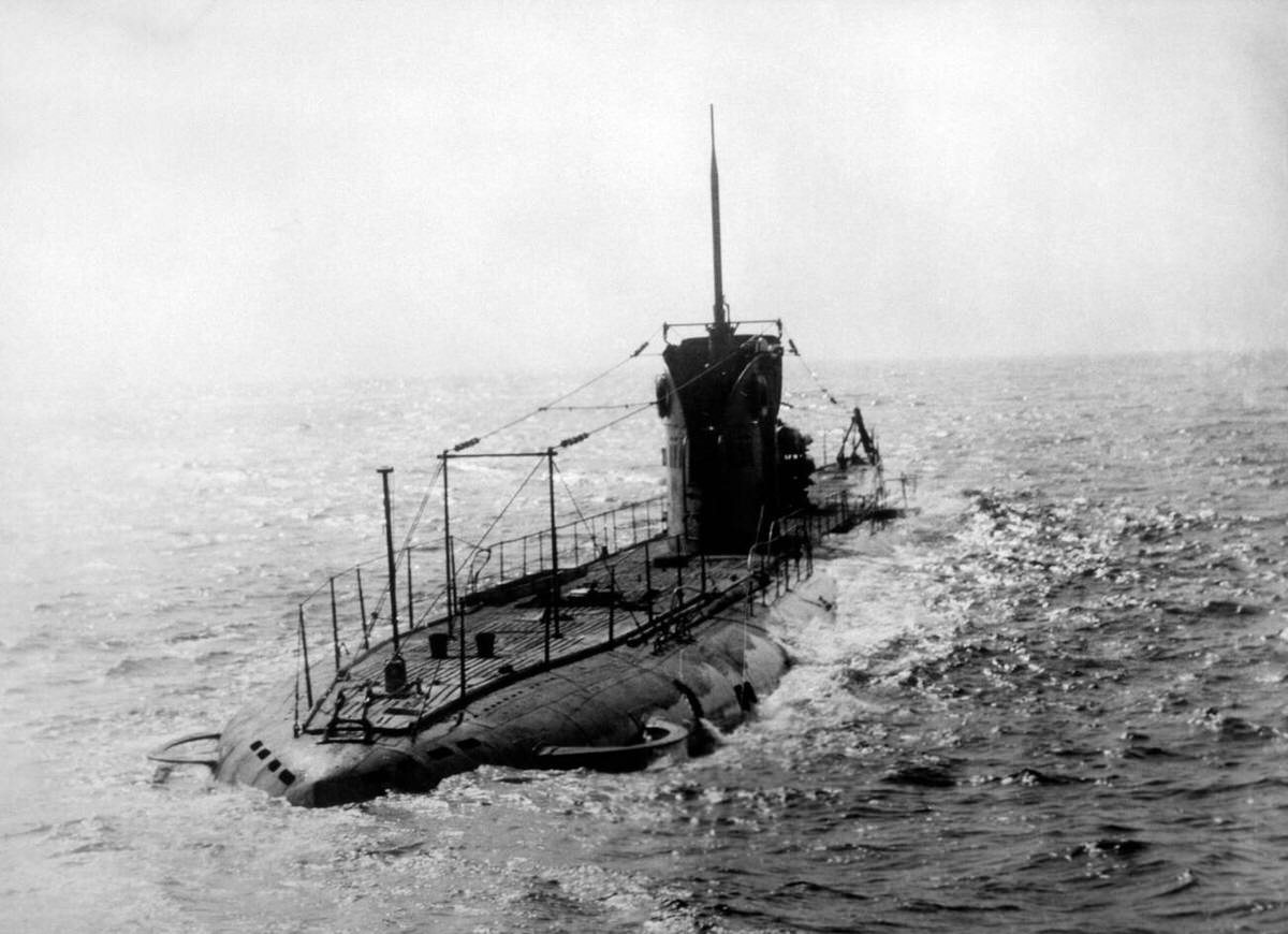 Submarine at Sea, World War I, 1918.