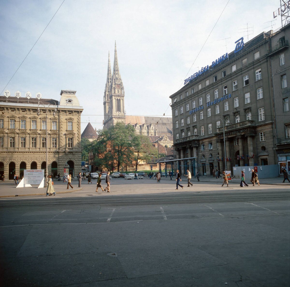 The cathedral of Zagreb, Yugoslavia, 1970s.
