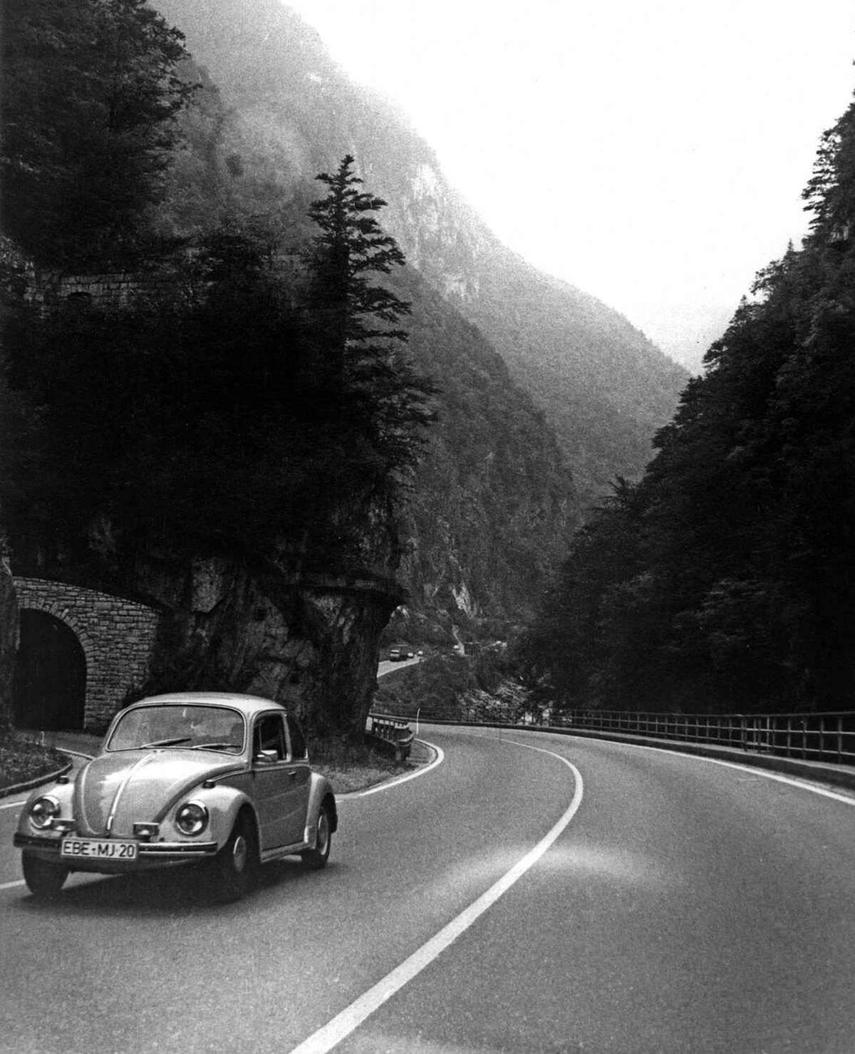 Mountain road in the Eastern Alps, Austria / Slovenia, 1972.