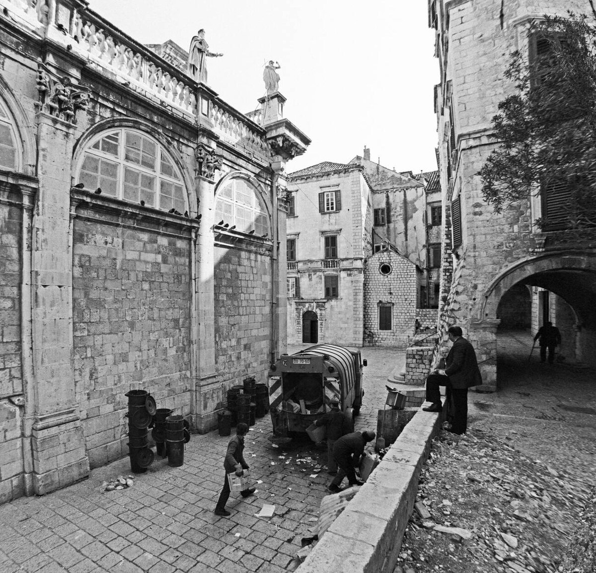 Truck loads garbage, Dubrovnik, April 1979.