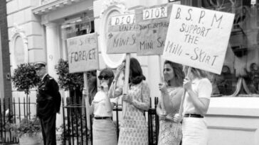 London Girls protesting for mini skirts