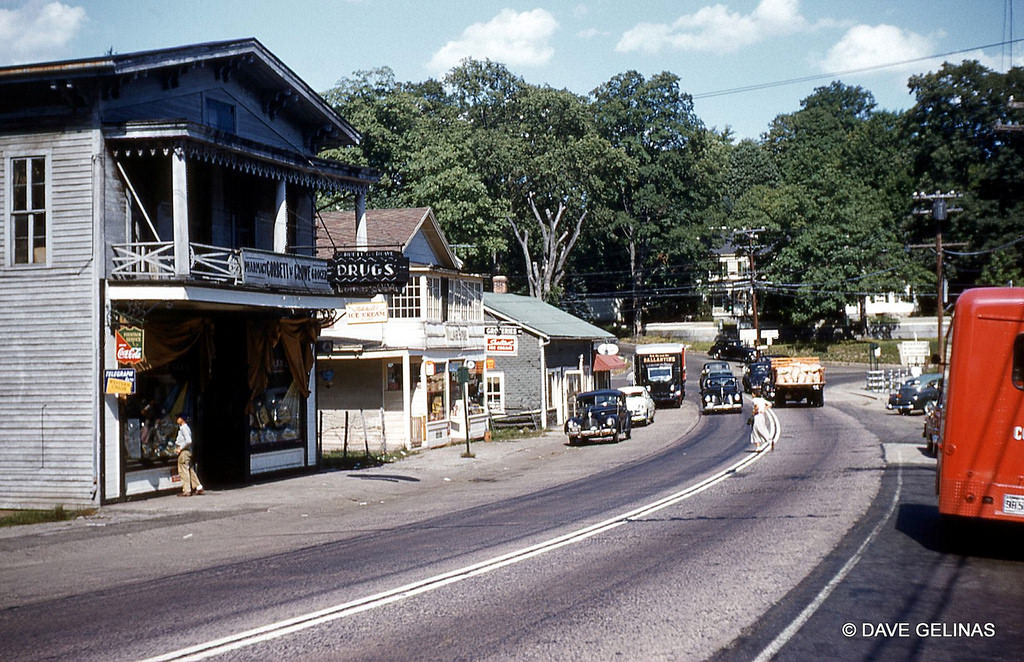 Corbett Crowe Pharmacy with a Coca Cola Sign, Sandy Hook, Connecticut, 1940s