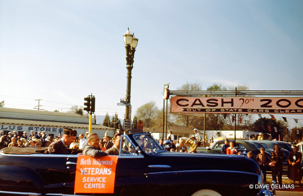 1948 Buick Parade Car at a Used Car Lot with North Hollywood Veterans, 1940s