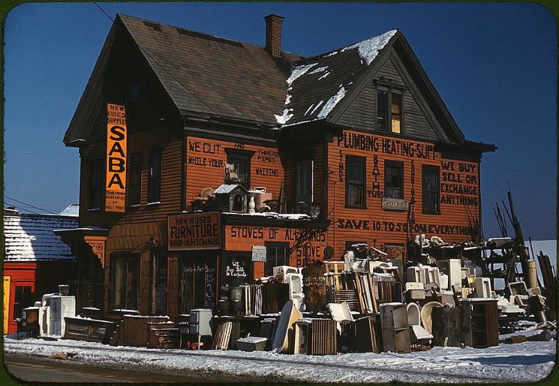 Second-hand plumbing store, Brockton, Massachusetts, 1940s