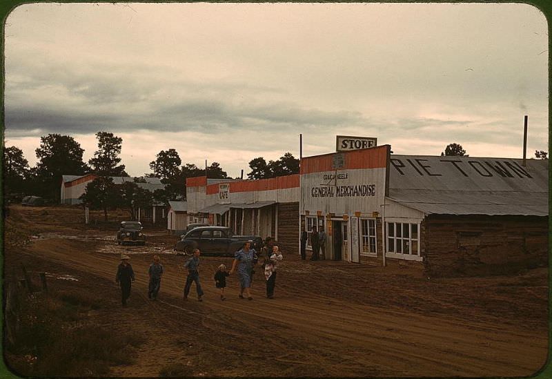 General Merchandise store, Main Street, Pie Town, New Mexico, 1940s