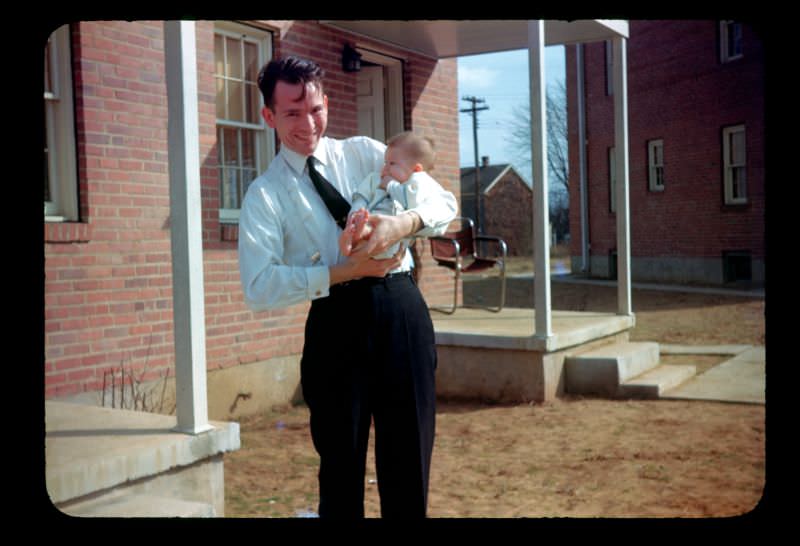 Eastport Apartments, coal heated before moving onto the campus (USNA) in steam heated housing, 1945