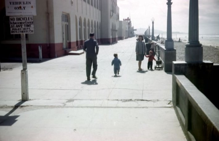 The boardwalk in Mission Beach, San Diego, CA, 1947