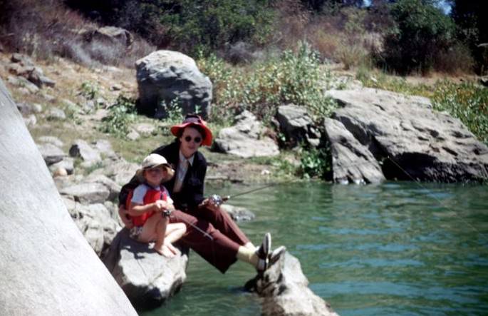 Formerly part of Lake Hodges, I-15 is right here today just south of Escondido, CA, 1948