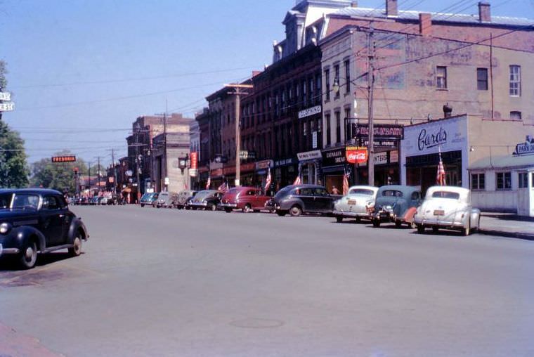 VE Day, Main St, Fredonia, New York, 1945