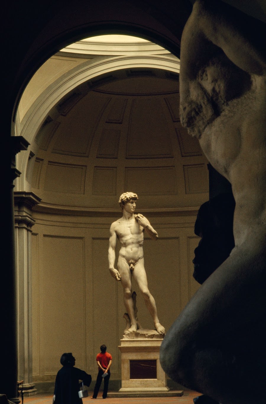 Michelangelo’s David on display in the Accademia Gallery in Florence, 1970