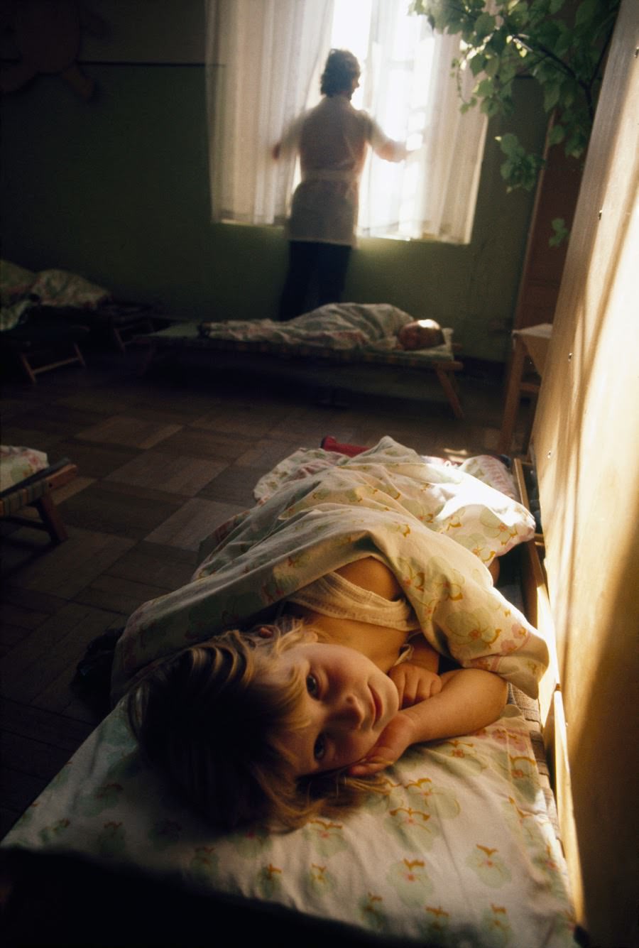 East German children napping in a collective day care center, 1974
