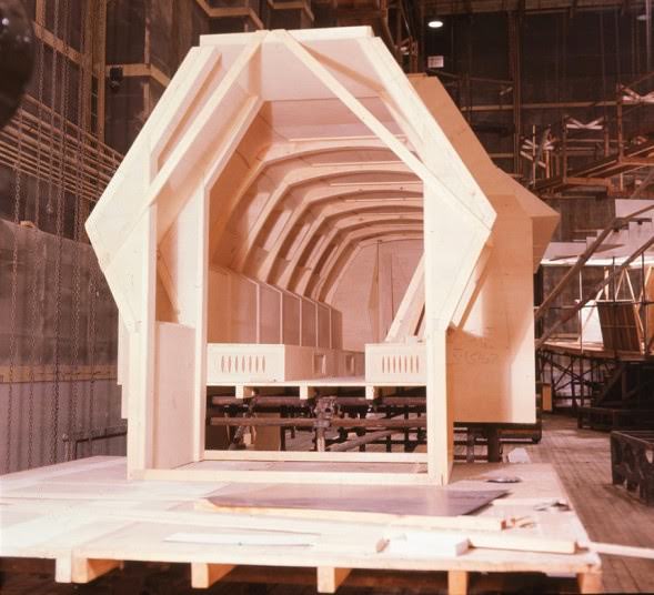 Wooden construction of the Moonbus vehicle, 2001: A Space Odyssey, 1968
