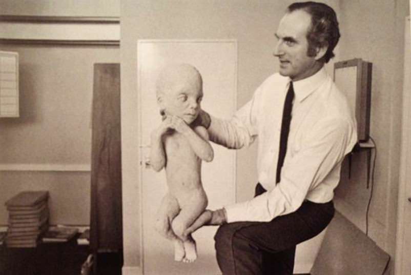 The Star Child fetus at the end of the film, 2001: A Space Odyssey, 1968