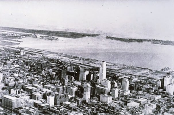 Looking southeast across Toronto 1930