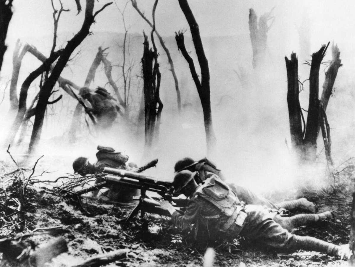 American troops firing a 37mm gun, 1918