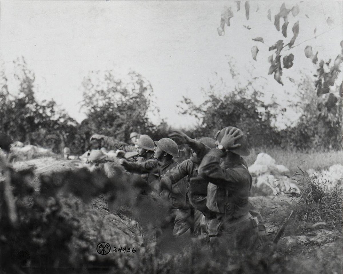 American soldiers in Italy during the Battle of Vittorio Veneto, 1918