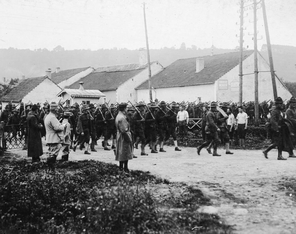 American troops landing in France, 1917