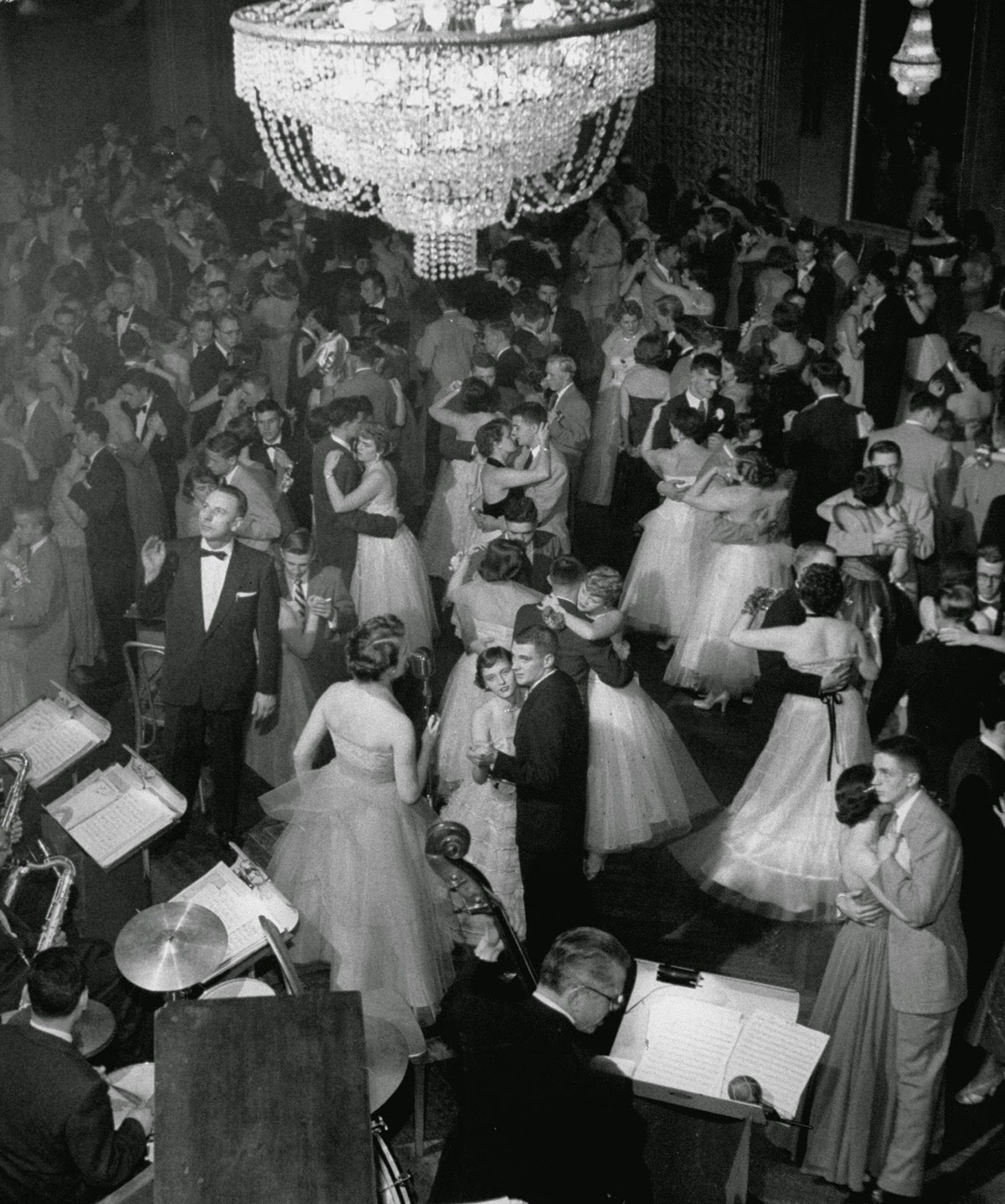 Young couples dancing in a ballroom, 1954