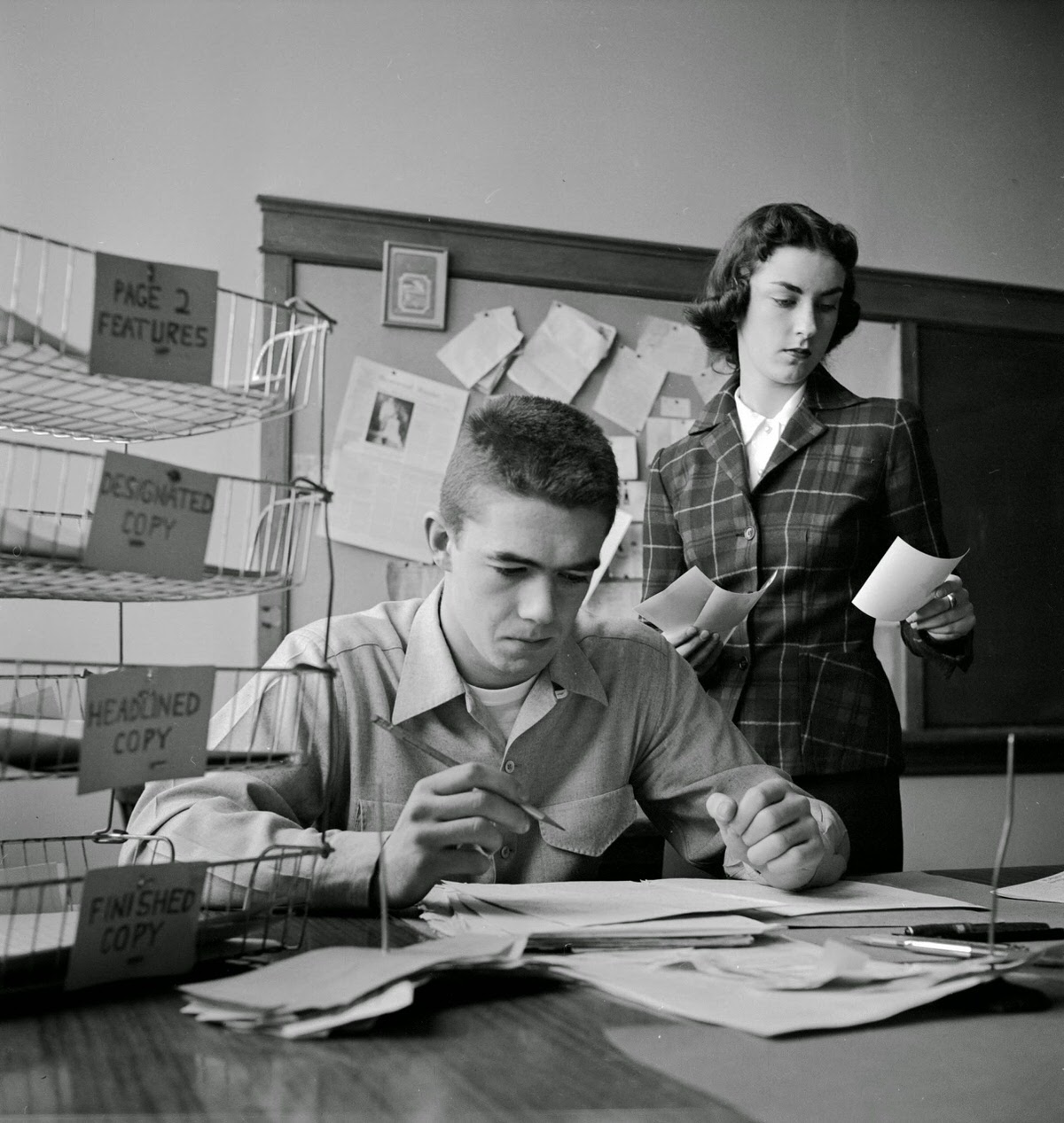 Teenagers in a scene from the Luckiest Generation feature, 1954