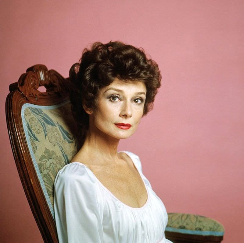 Audrey Hepburn for the publicity of Bloodline in Paris, 1978