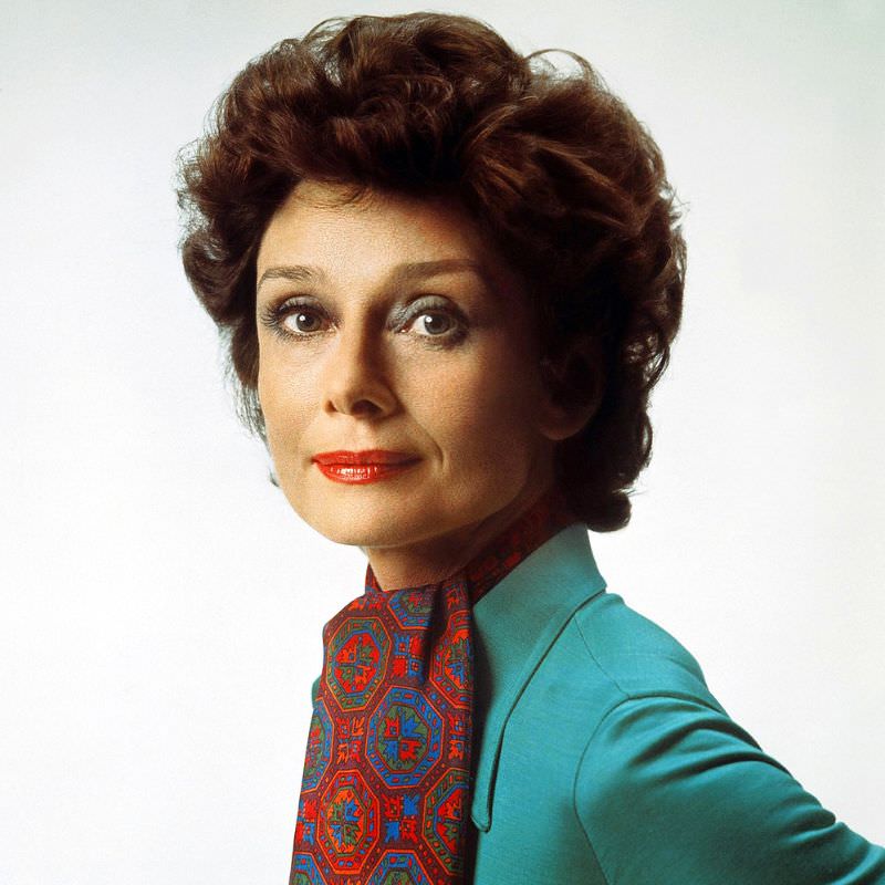 Audrey Hepburn in a promotional photo, Bloodline, 1979
