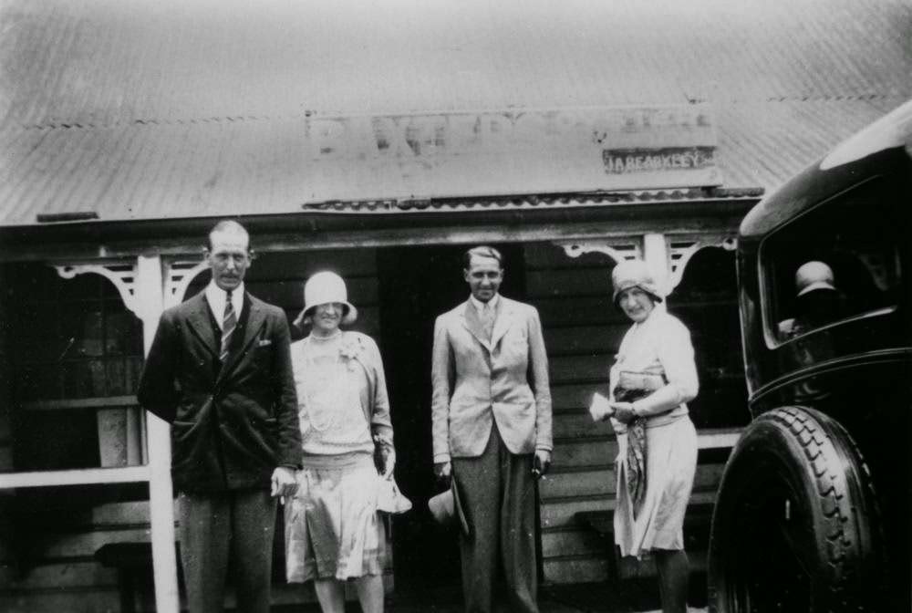 Group dressed in their best at Coochin Station, 1928
