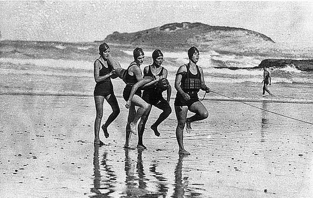 Coffs Harbour, the first fully equipped women’s surf life saving competition team in the world, 1931.