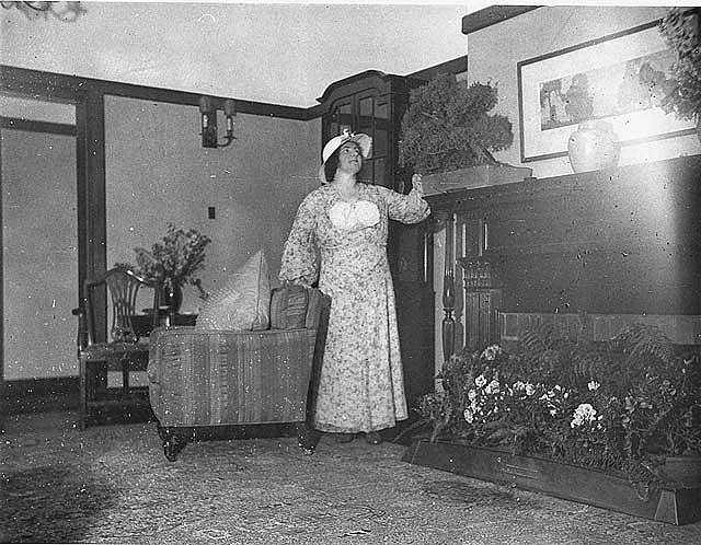 Enid Lyons by the Lodge fireplace, 1934. Enid Lyons was the first woman elected to the Australian Federal Parliament, in 1943, and the first woman in Federal Cabinet.