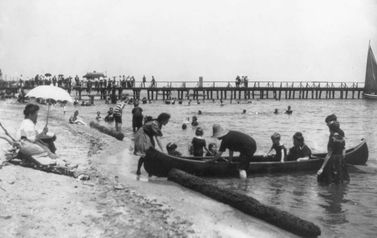 Bathers at Colonial Beach, Virginia, 1920s