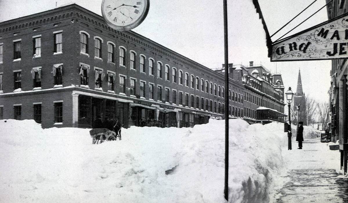 Main Street after the Blizzard of Brattleboro, 1888