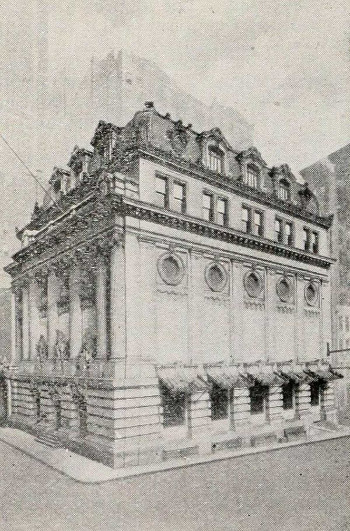 Memorial at Madison Square Garden for a victim of the blizzard of March 12,, 1888.