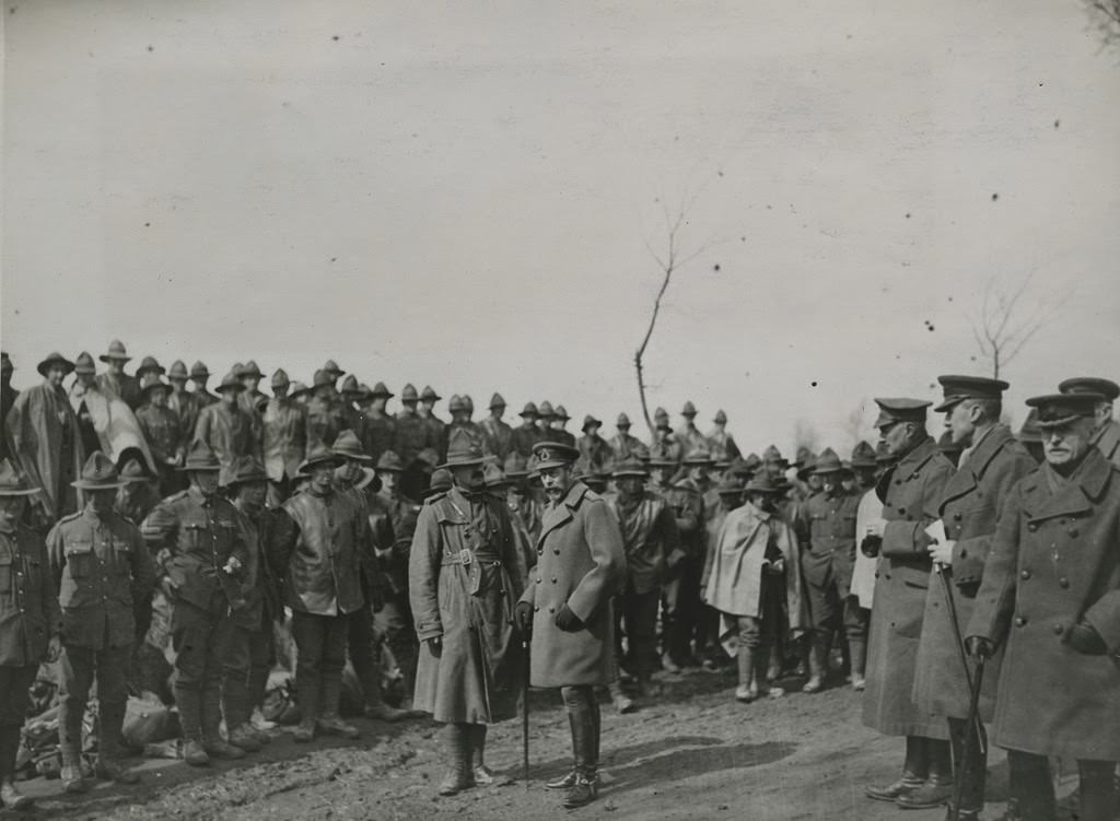H.M. the King visits New Zealand troops, 1914.