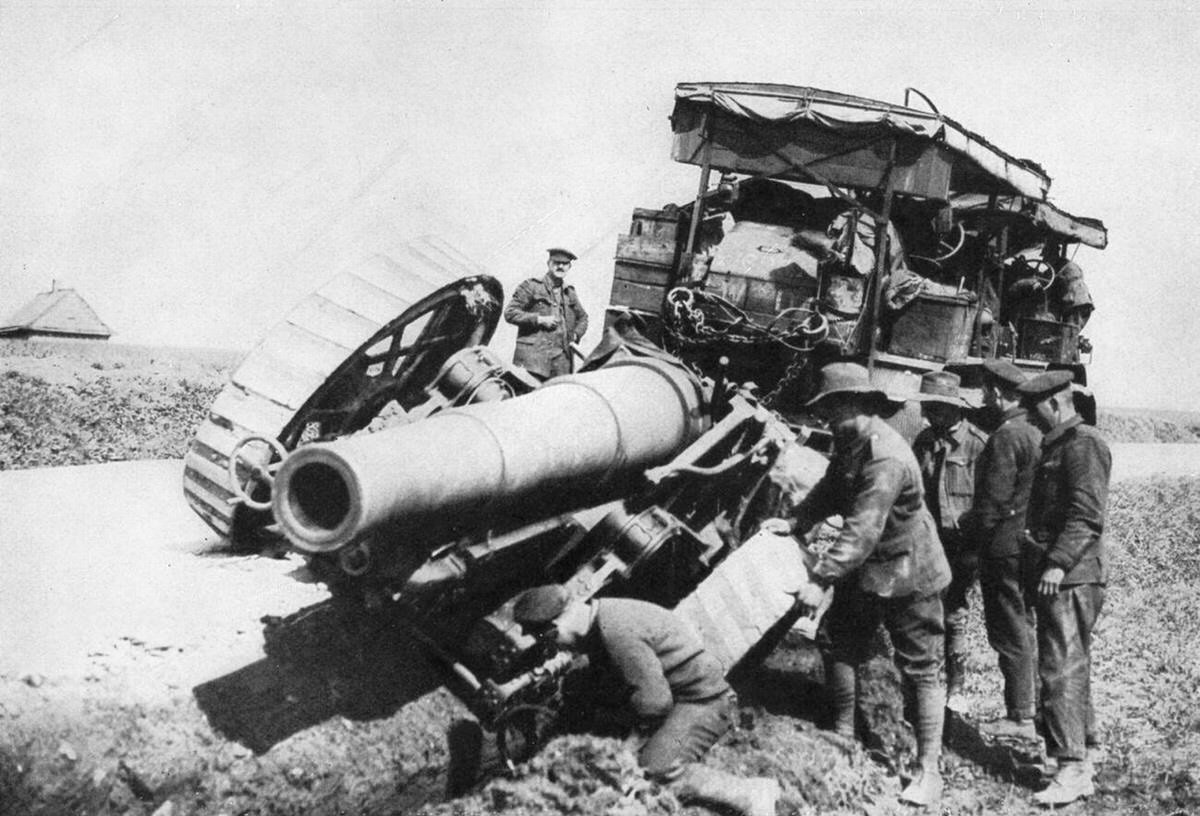 British heavy gun stuck in France, 1918