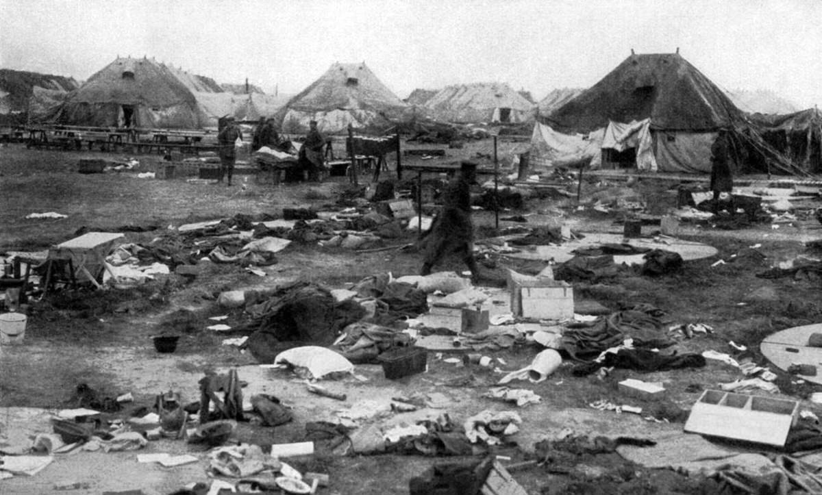 Captured British camp during the German spring offensive in France, 1918