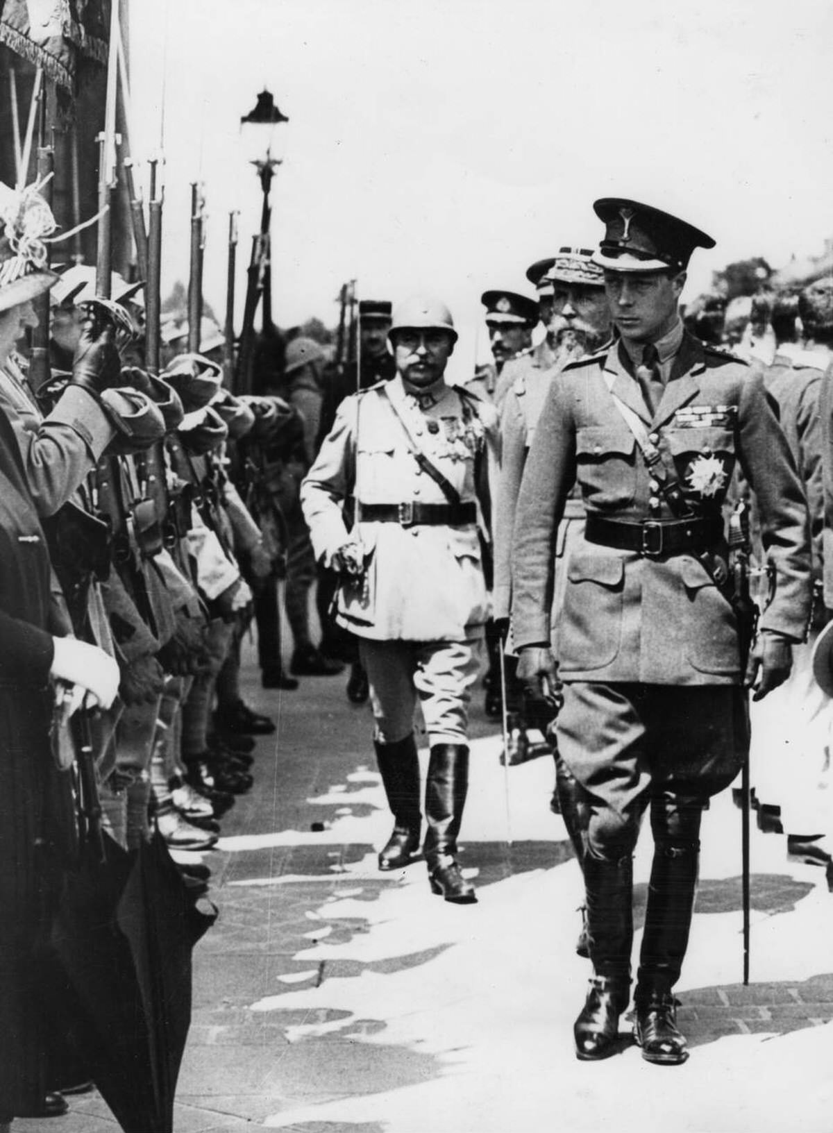 Edward, Prince of Wales inspecting French troops in France, 1914