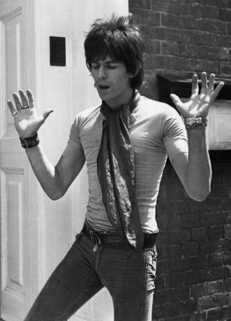 Keith Richards, 23, guitarist of the British rock band “The Rolling Stones”, gestures with his hands in Chichester, Sussex, Great Britain, June 27, 1967. Richards will stand trial tomorrow for permitting premises to be used for smoking Marijuana.