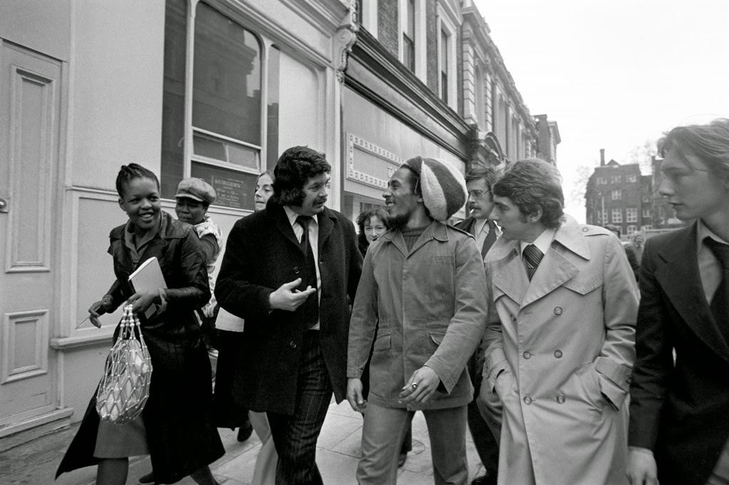 Jamaican reggae artist Bob Marley in London, where he appeared at Marylebone Magistrates Court charged with possessing cannabis. Date: 06/05/1977.