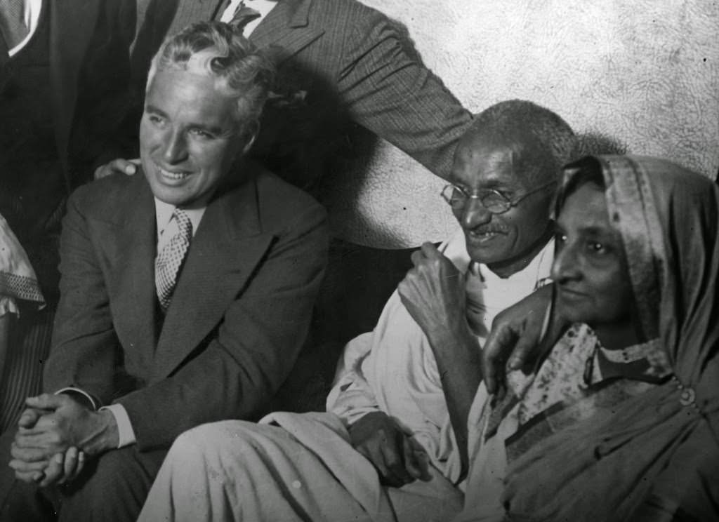 Charlie Chaplin meets Mahatma Gandhi in London in 1931.