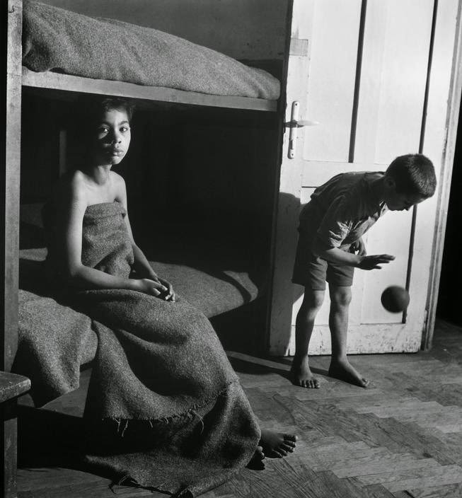 Boys in the children's detention room at the Women's Police Corps headquarters near Budapest, 1948